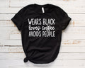 Wears Black Loves Coffee Avoids People Bella Canvas T-shirt