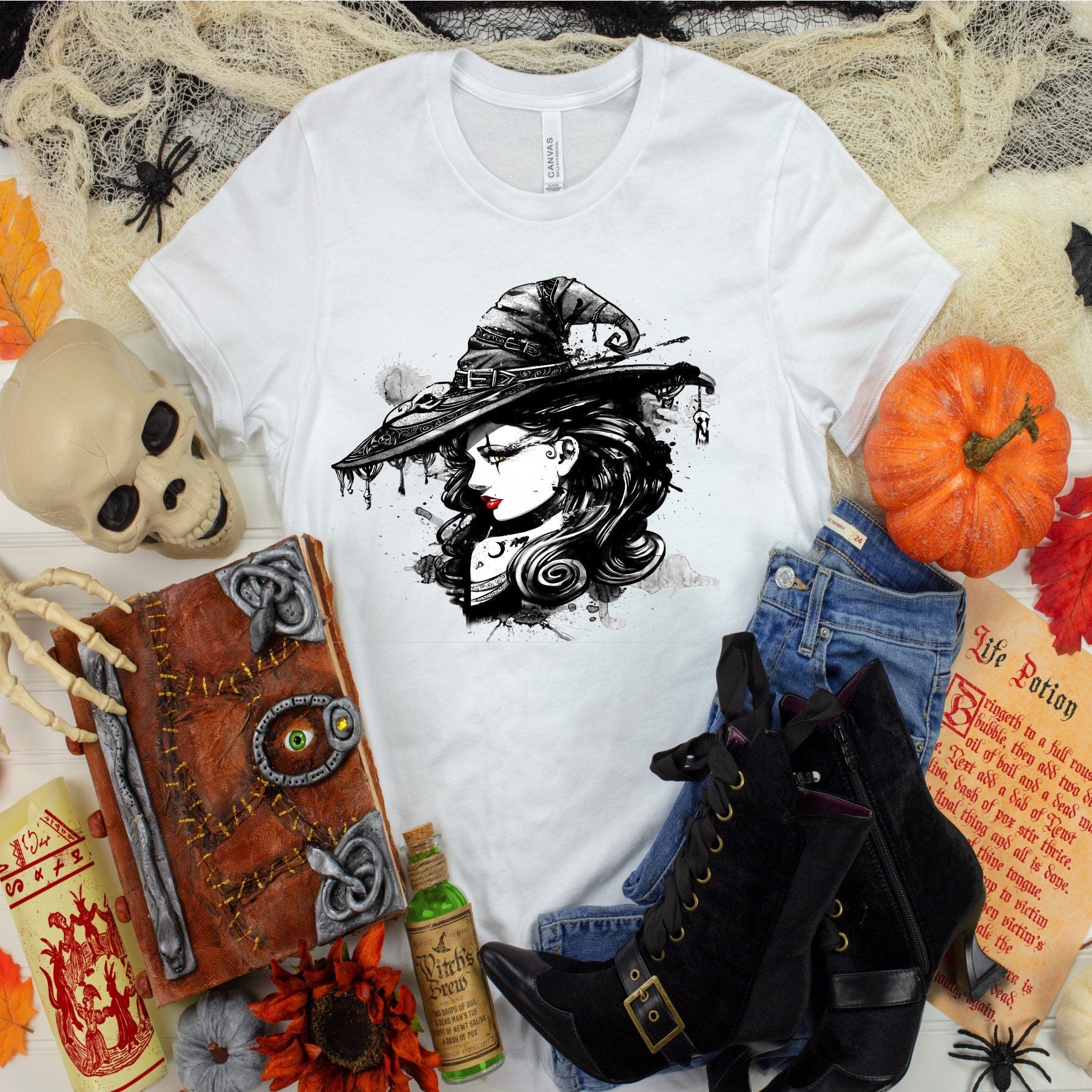 Good Witch Bad Witch Graphic T-Shirt, Halloween Tee