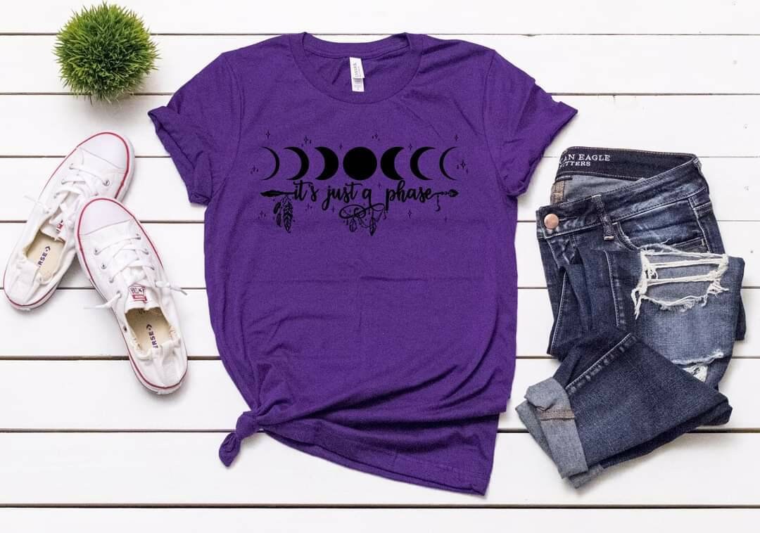 Moon Phases Shirt: "It's Just A Phase" Wiccan Tee