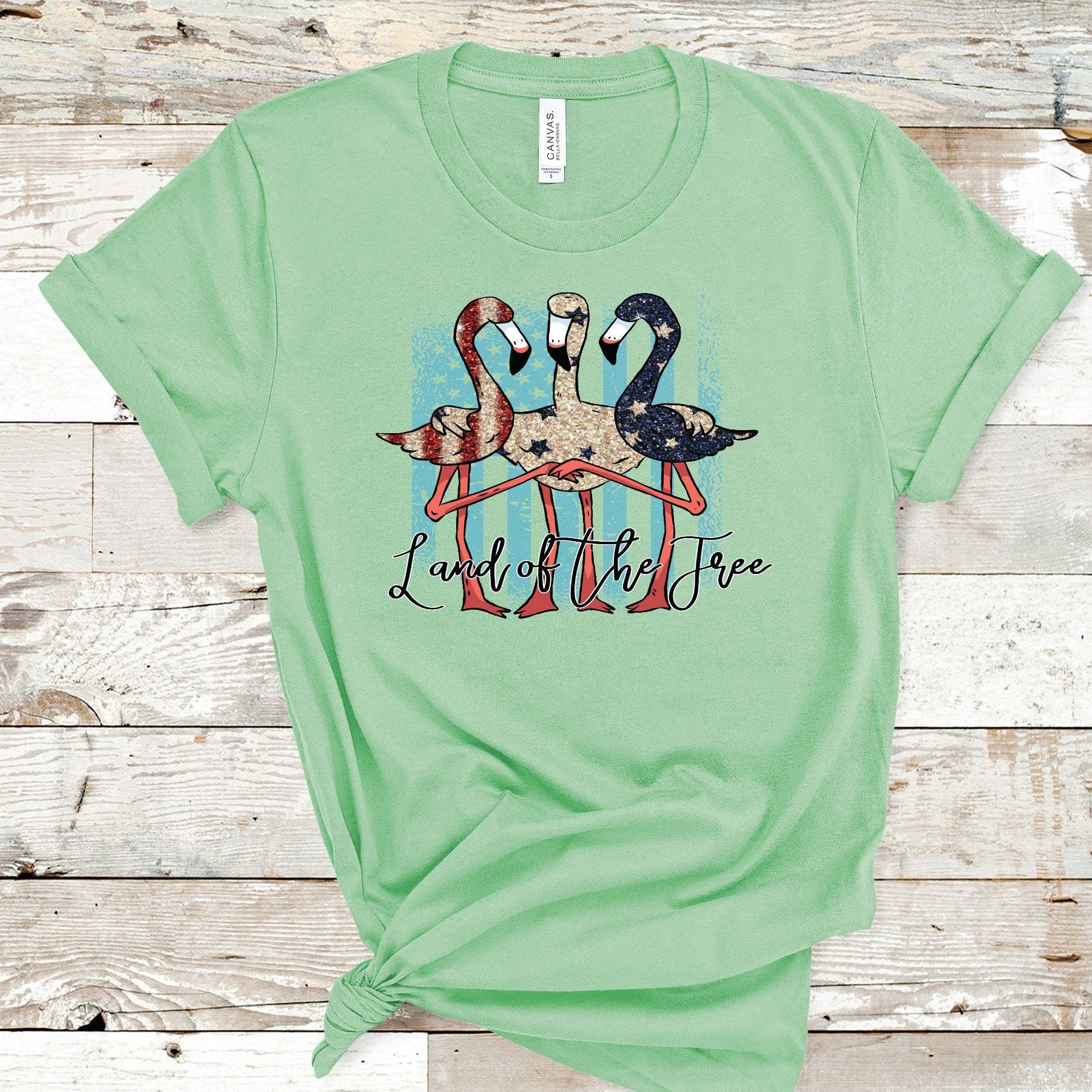 Red White Blue Flamingo 4th of July Shirt