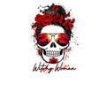 Witchy Woman Skull Decal: Roses & Butterflies Clear Vinyl