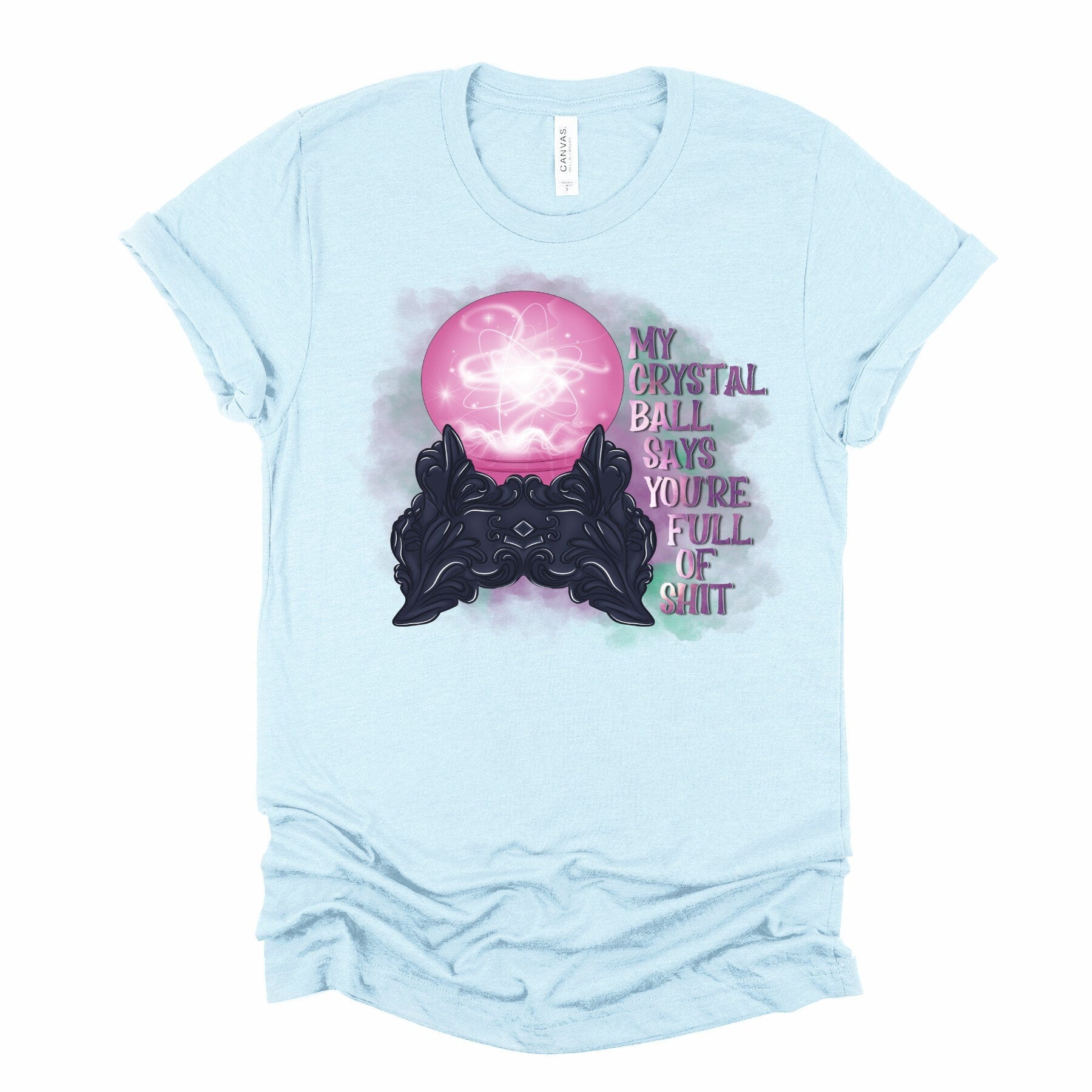 Funny Witch T-Shirt: Crystal Ball Bella Canvas Tee