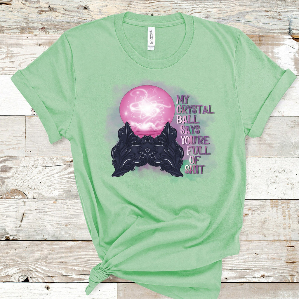 Funny Witch T-Shirt: Crystal Ball Bella Canvas Tee