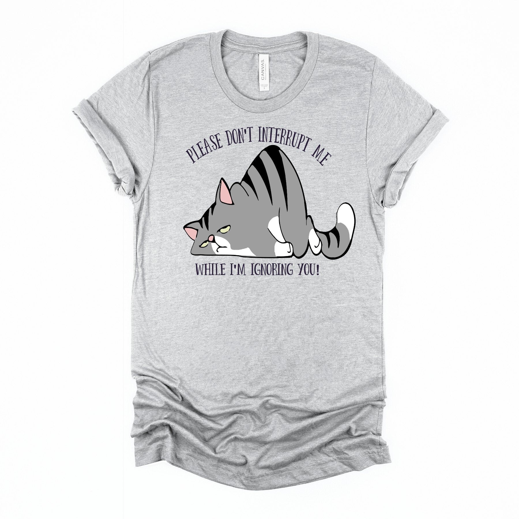 Funny Cat T-Shirt: Sarcastic Lazy Cat Design