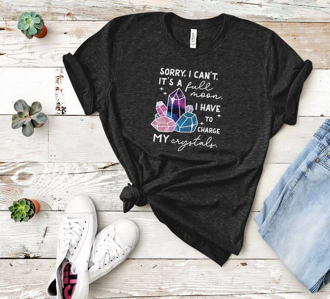 Full Moon Crystal Charging Shirt - Witchy Youth Tee