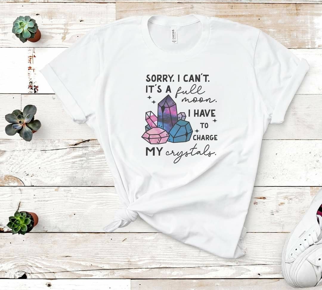 Full Moon Crystal Charging Shirt - Witchy Youth Tee