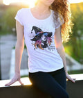 Witchy Woman Tee: Colorful Witch Graphic, Spider Web Design