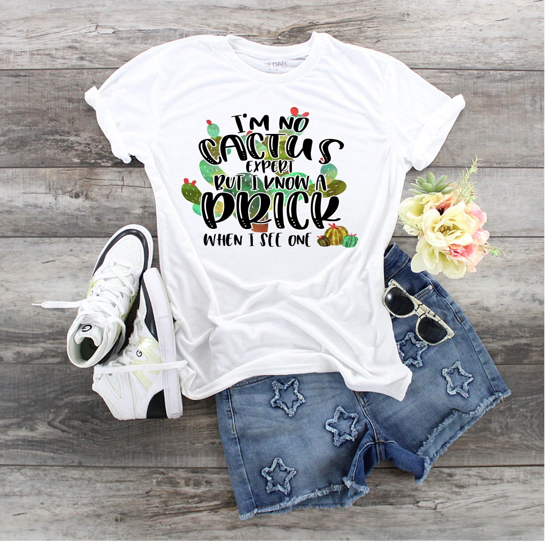 Funny Cactus Shirt: 'I Know A Prick' Graphic Tee