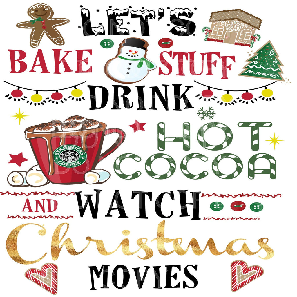 Christmas Baking & Cocoa Sublimation Transfer: Ready To Press