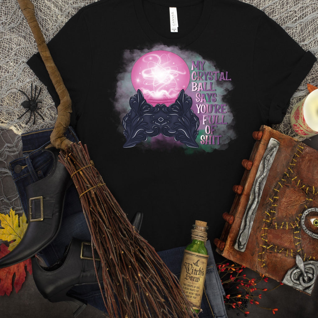 Funny Witch T-Shirt: Crystal Ball Bella Canvas Tee