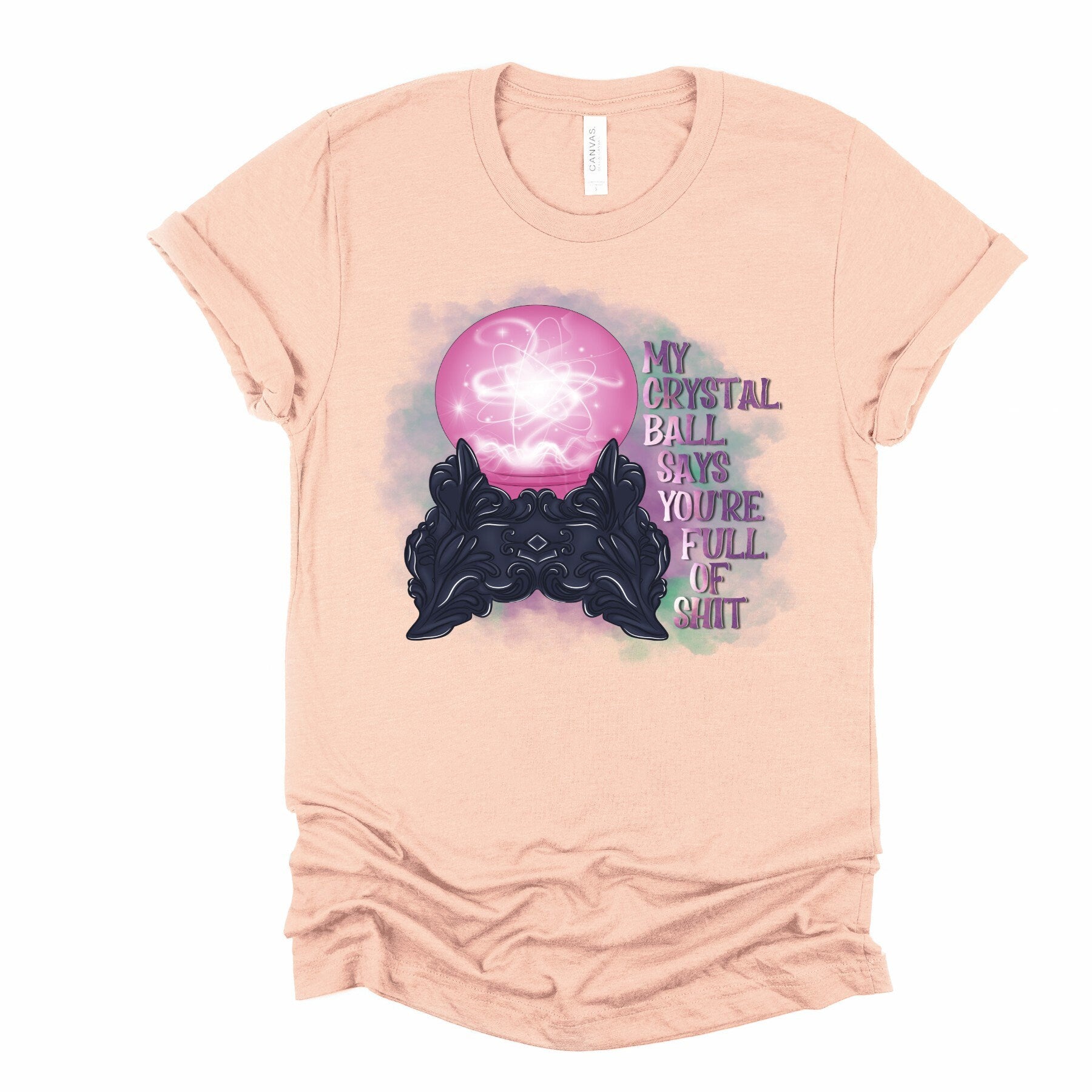 Funny Witch T-Shirt: Crystal Ball Bella Canvas Tee