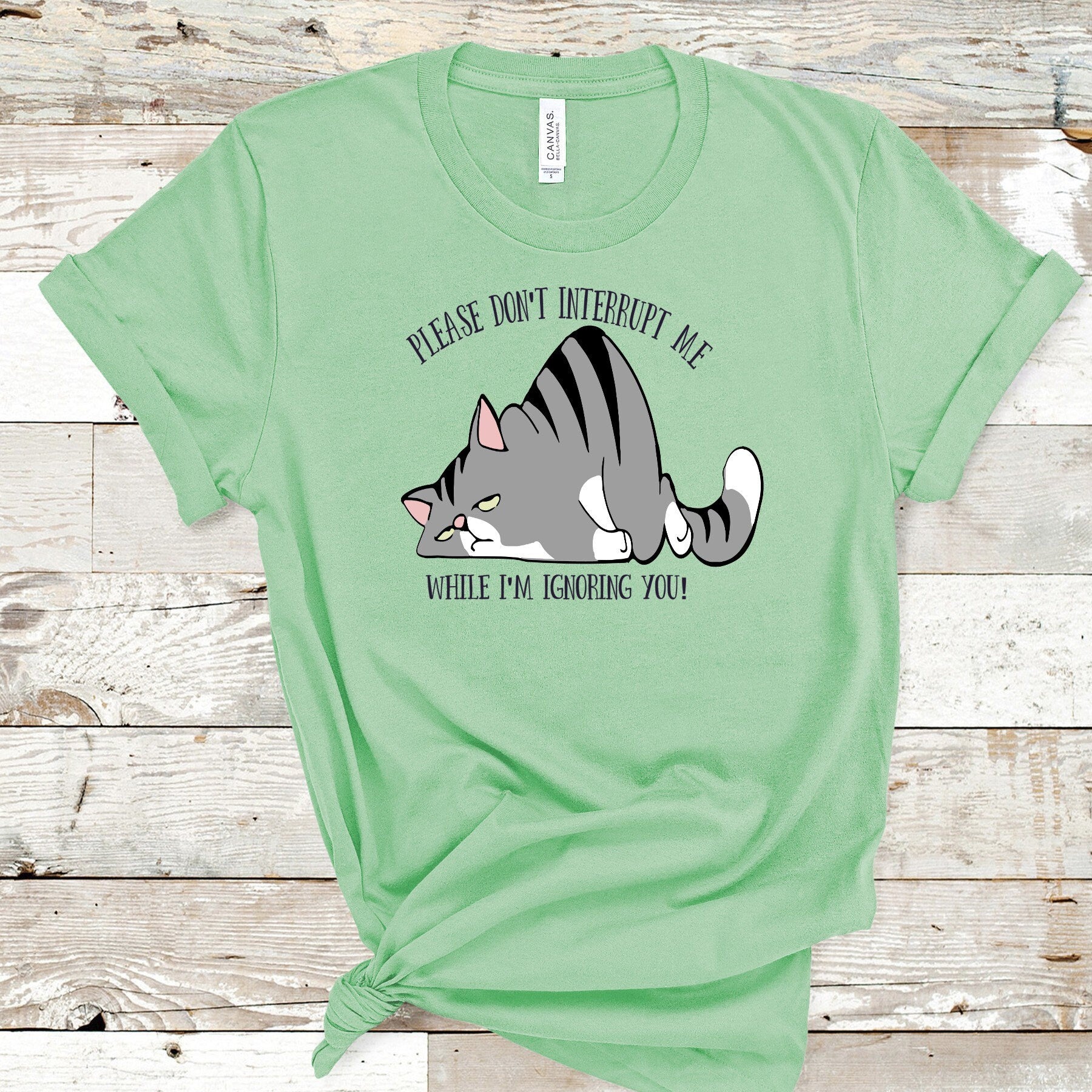 Funny Cat T-Shirt: Sarcastic Lazy Cat Design