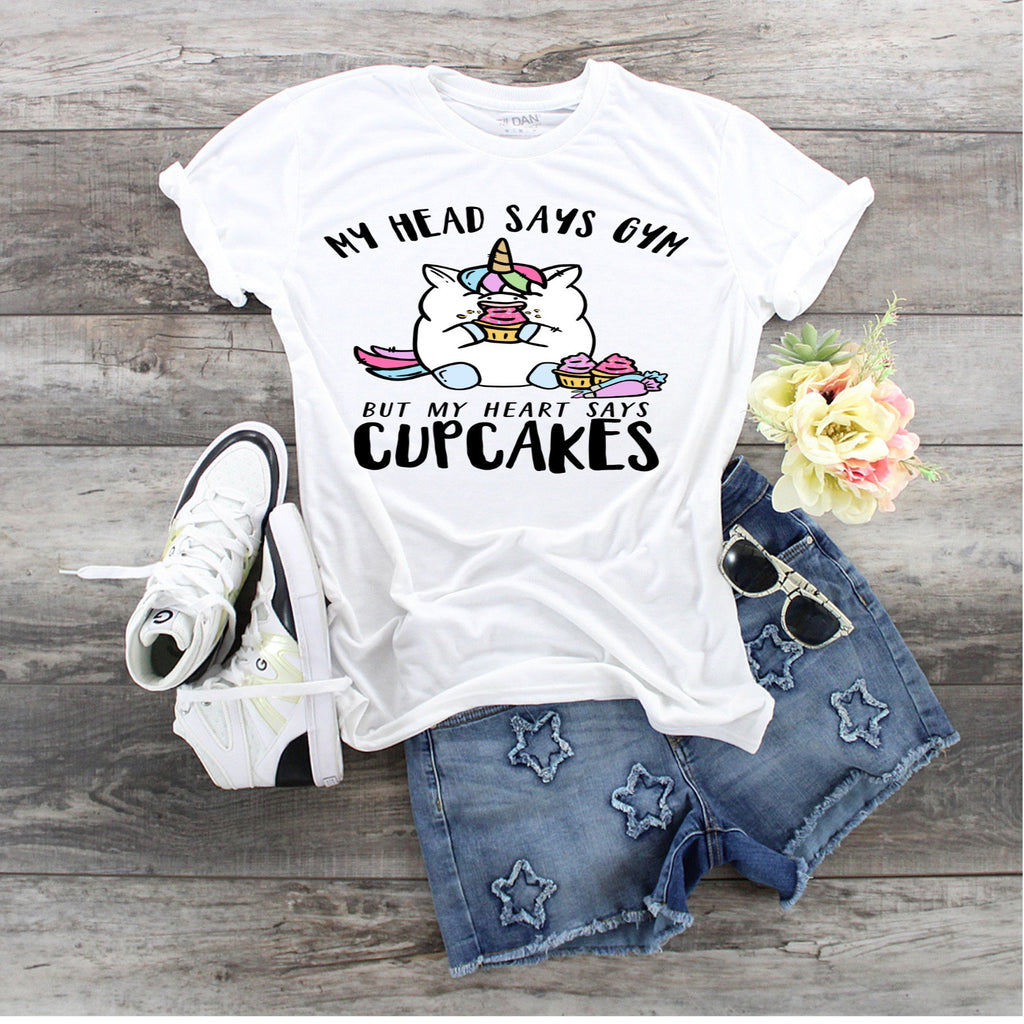 Cupcake Unicorn T-Shirt: Funny Chubby Gym Design