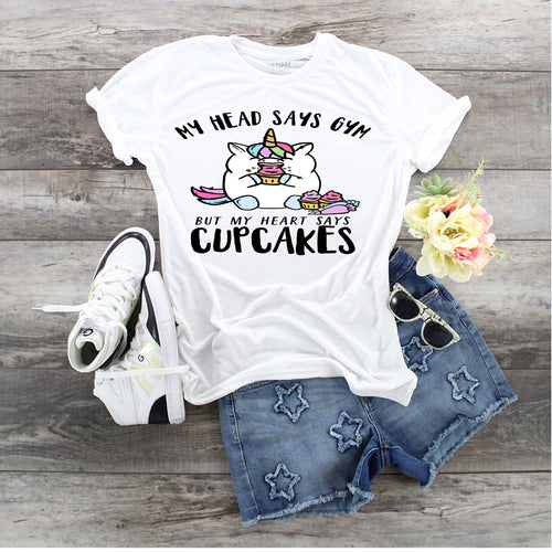 Cupcake Unicorn T-Shirt: Funny Chubby Gym Design