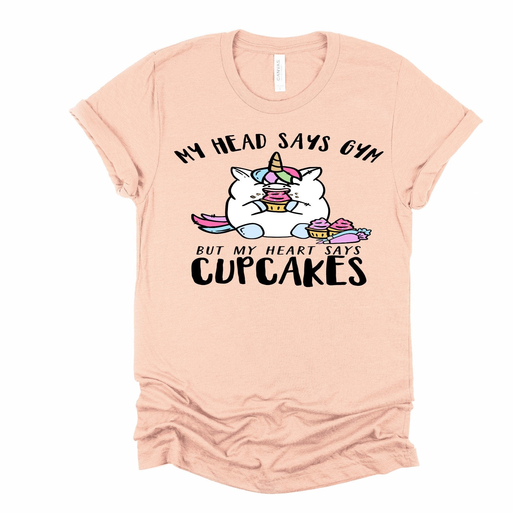 Cupcake Unicorn T-Shirt: Funny Chubby Gym Design