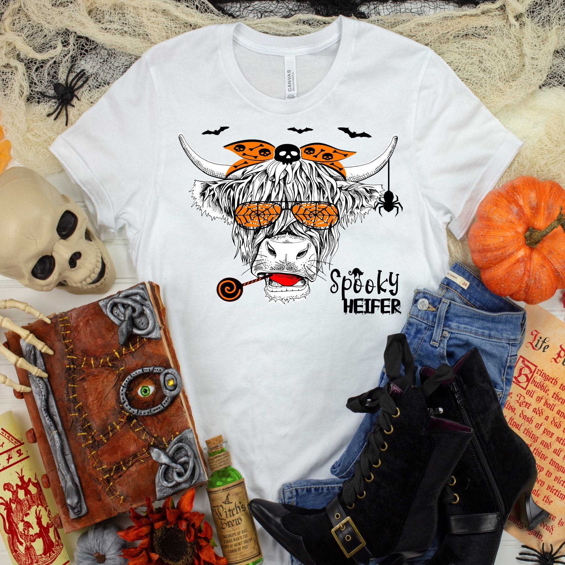 Halloween Highland Cow Shirt: Spooky Heifer Costume