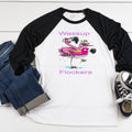 Wassup Flockers Flamingo Raglan Tee - Beach Flamingo Shirt