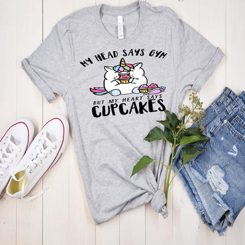 Cupcake Unicorn T-Shirt: Funny Chubby Gym Design