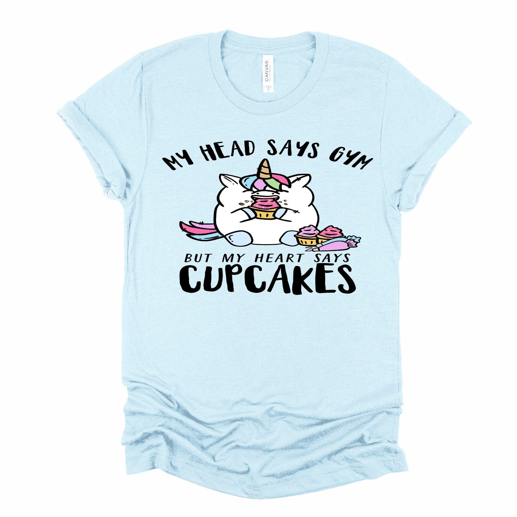 Cupcake Unicorn T-Shirt: Funny Chubby Gym Design