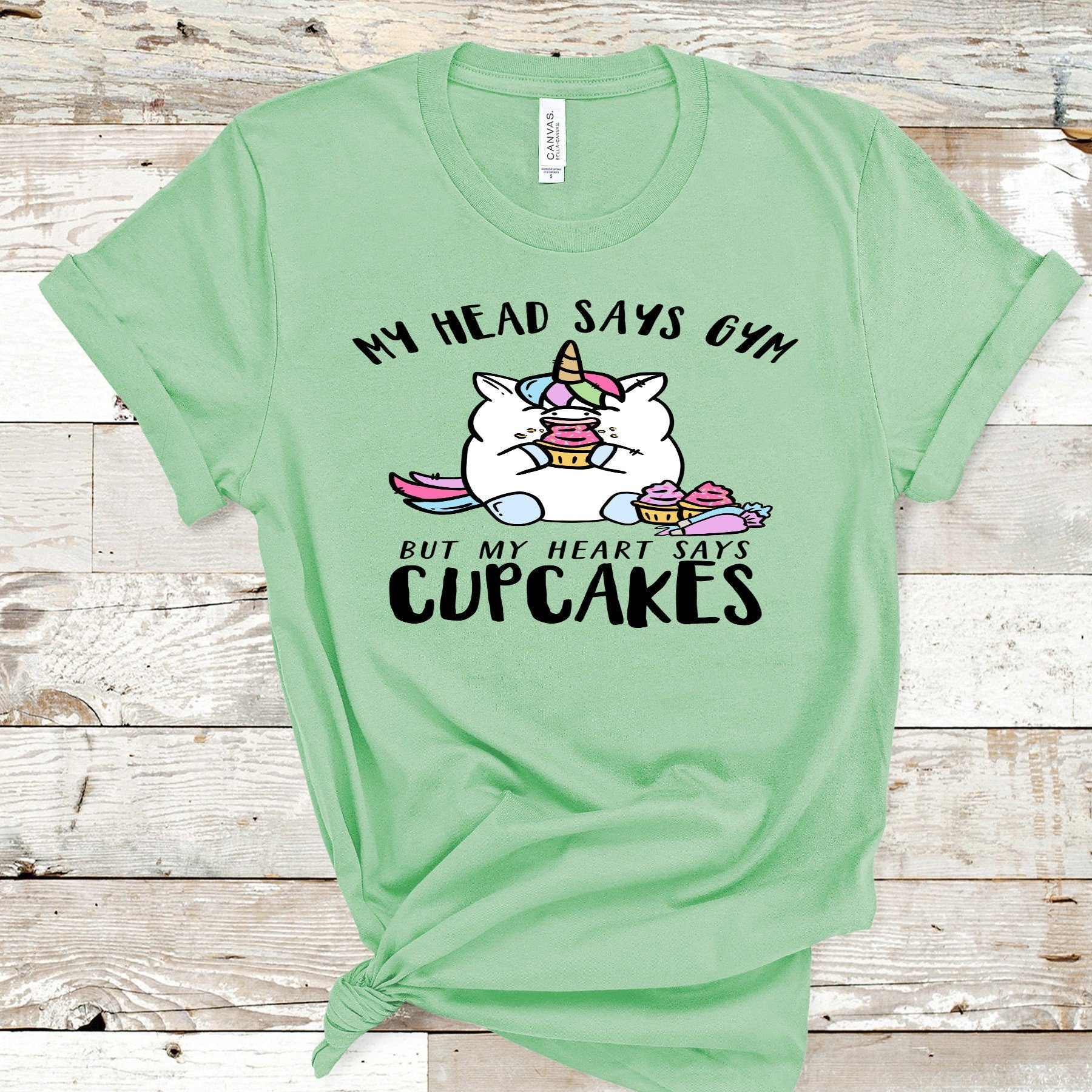 Cupcake Unicorn T-Shirt: Funny Chubby Gym Design