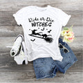 Ride Or Die Witches Shirt: Cat & Broom Tee