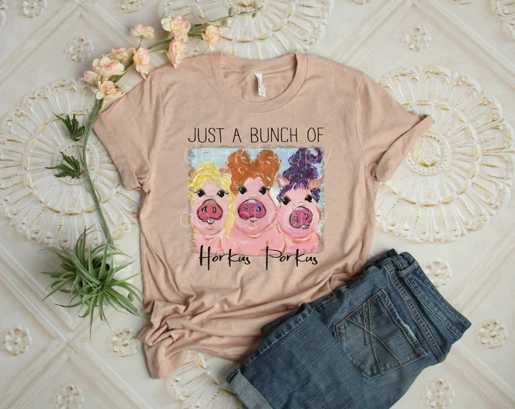 Hocus Pocus Witch Pigs T-Shirt: Halloween Pig Lover Gift