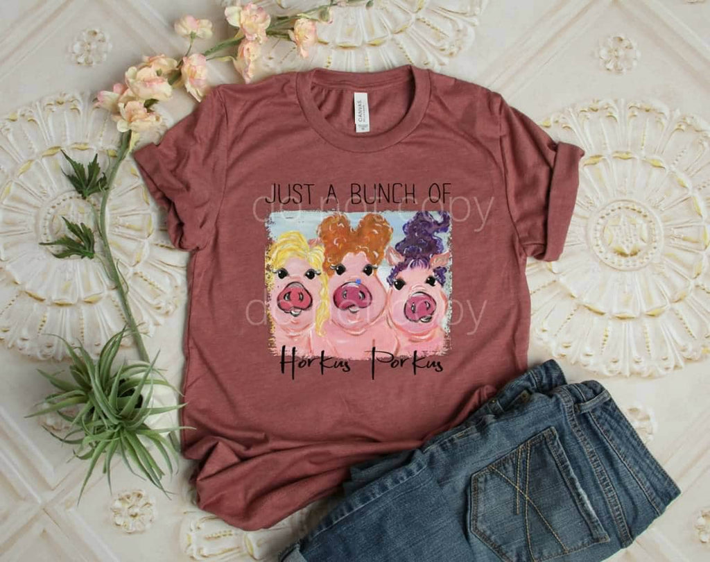 Hocus Pocus Witch Pigs T-Shirt: Halloween Pig Lover Gift
