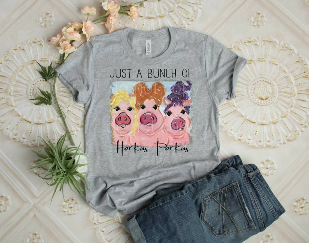 Hocus Pocus Witch Pigs T-Shirt: Halloween Pig Lover Gift