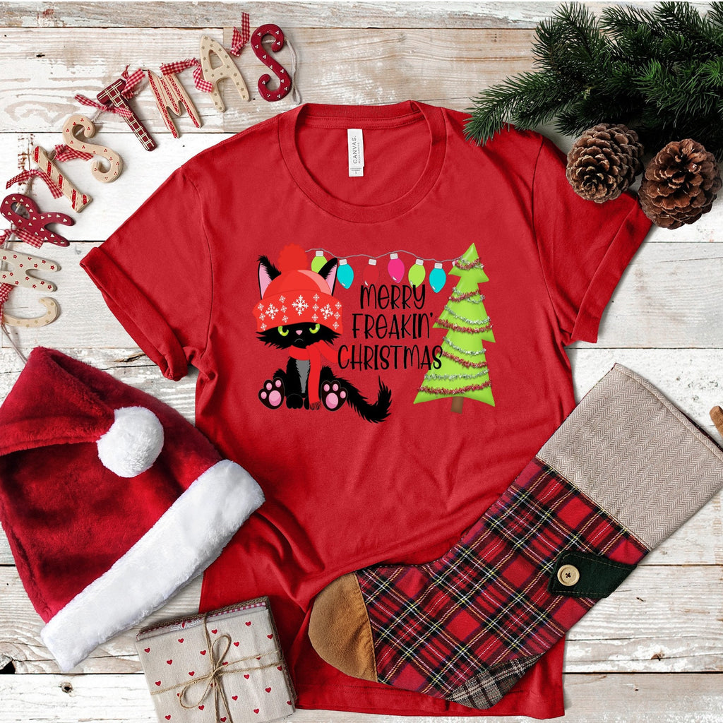Funny Cat Christmas Tee: Grumpy Kitty Holiday Shirt