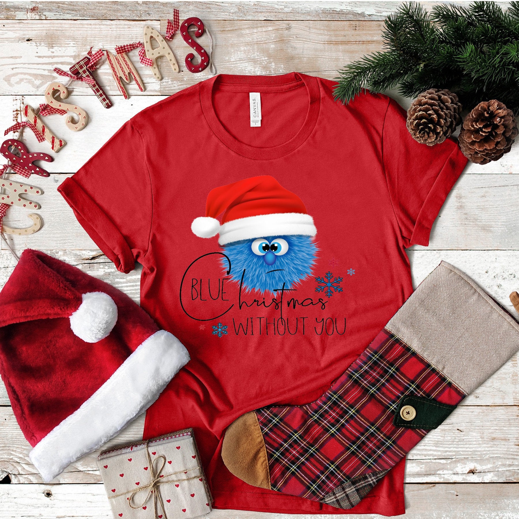 Blue Christmas Dust Bunny T-Shirt: Funny Holiday Tee