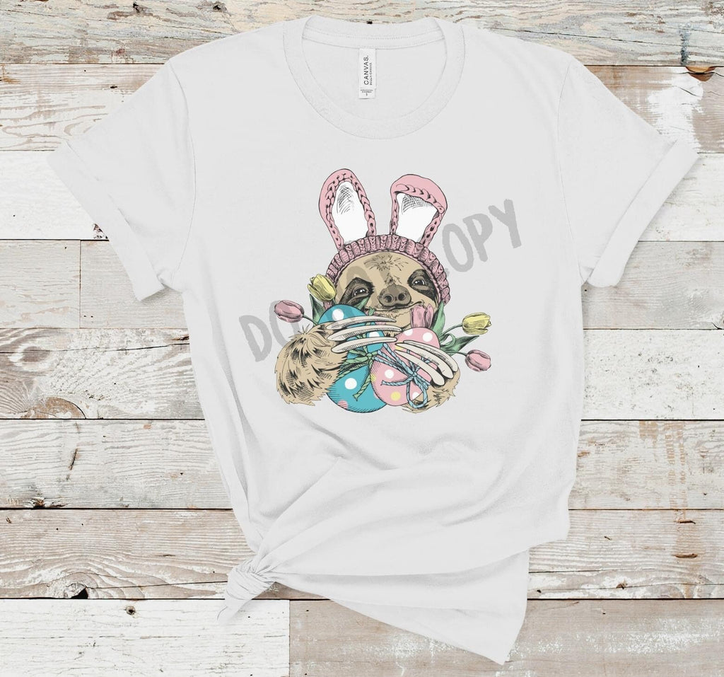 Easter Sloth Bunny Ears Tee, Cute Sloth Lover Gift