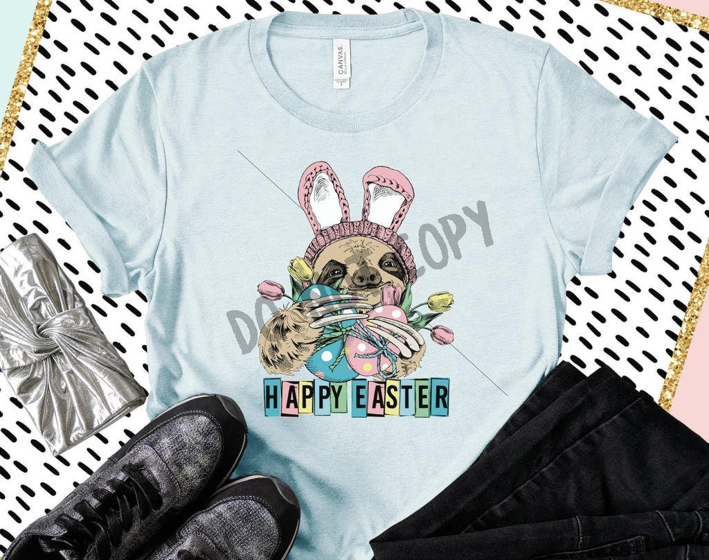 Easter Sloth Bunny Ears Tee, Cute Sloth Lover Gift