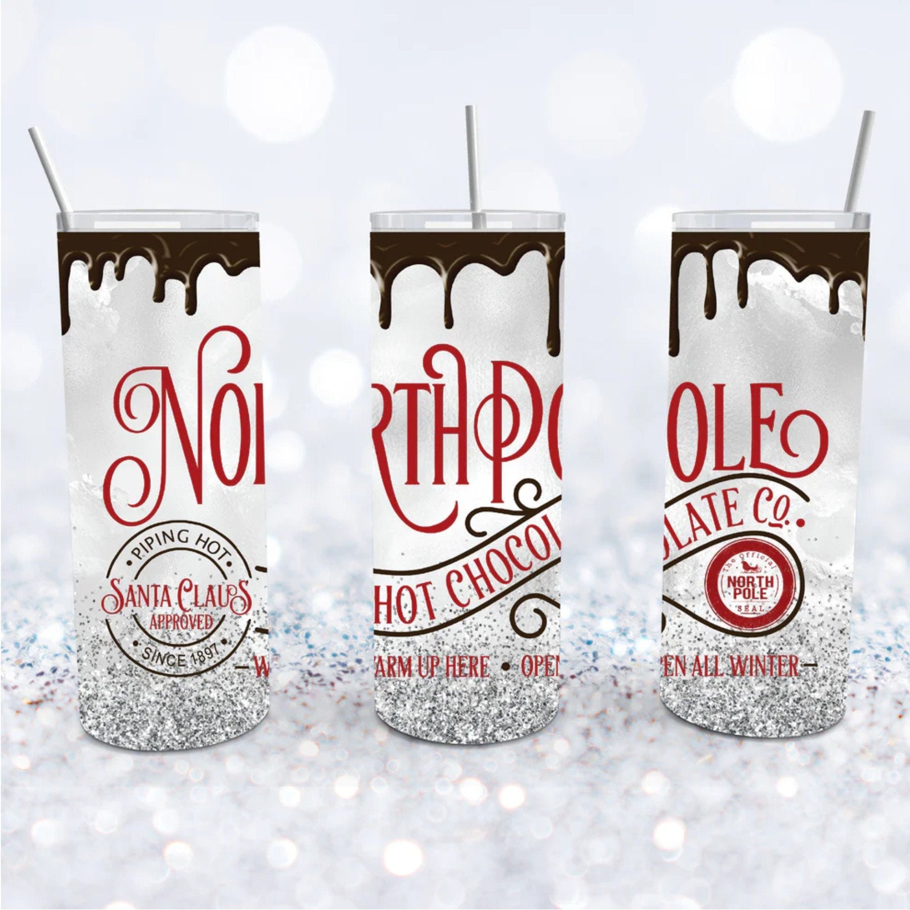 North Pole Hot Chocolate Company 20oz Tumbler: Merry Christmas