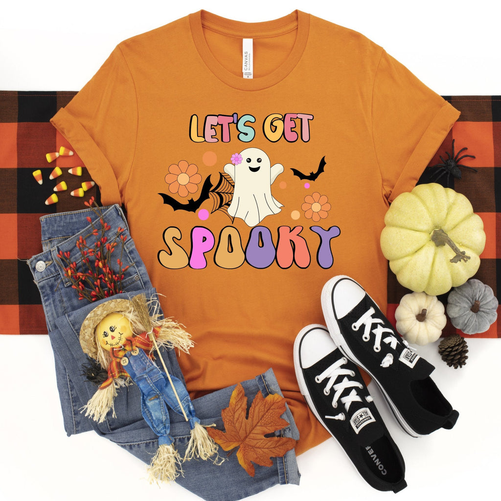 Retro Hippie Ghost Halloween T-Shirt: Spooky Flower Power