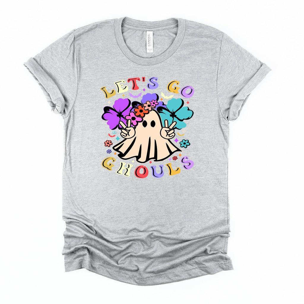 Let's Go Ghouls Retro Ghost Tee: Hippie Halloween