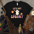 Retro Hippie Ghost Halloween T-Shirt: Spooky Flower Power