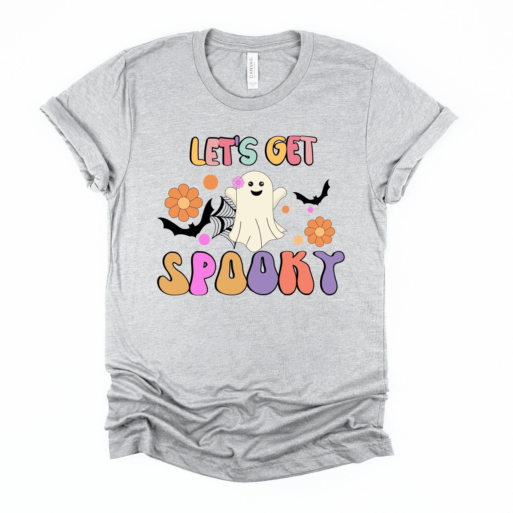 Retro Hippie Ghost Halloween T-Shirt: Spooky Flower Power