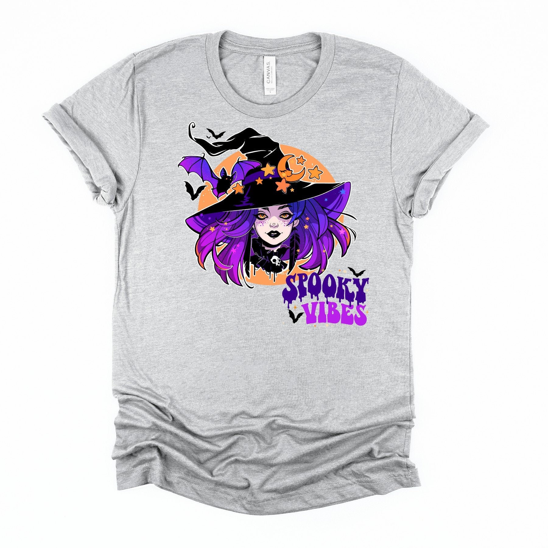 Spooky Vibes Witch Tee: Retro Halloween Shirt