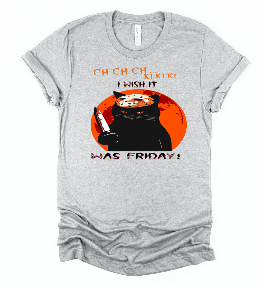 Murder Kitty Halloween T-Shirt, Friday the 13th Cat