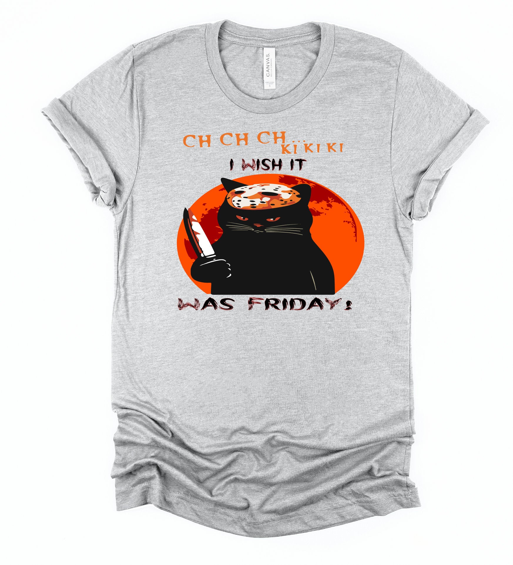 Murder Kitty Halloween T-Shirt, Friday the 13th Cat