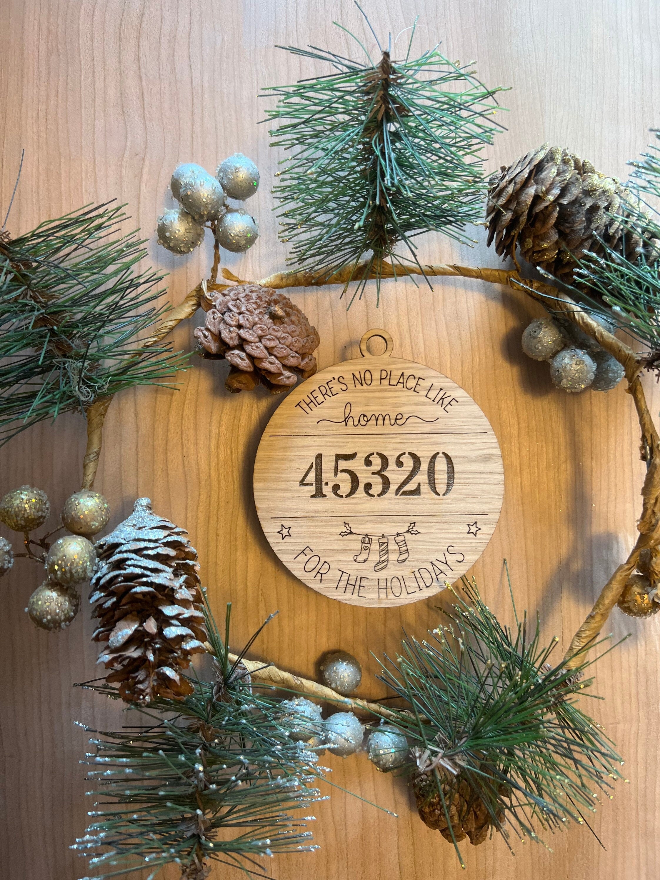 Personalized Zip Code Christmas Ornament: Handmade Wood Yule Decor