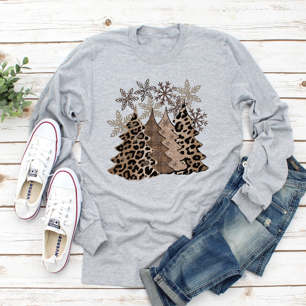 It's Christmas Leopard Christmas Trees Bella Canvas