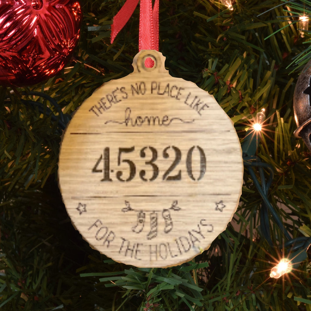 Personalized Zip Code Christmas Ornament: Handmade Wood Yule Decor