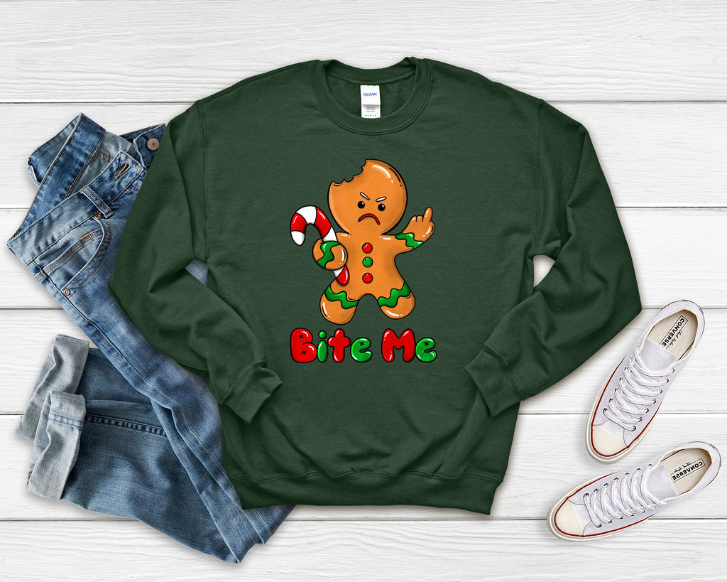 Bite Me Gingerbread Man Christmas Shirt