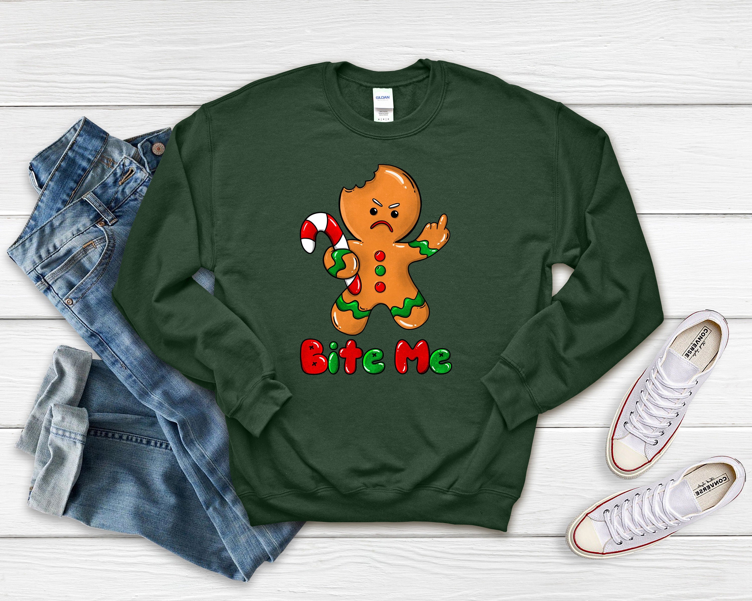 Bite Me Gingerbread Man Christmas Shirt