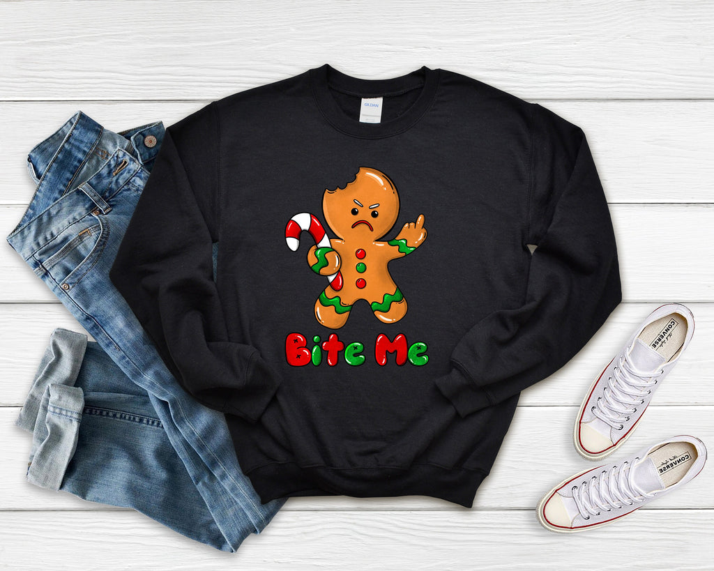 Bite Me Gingerbread Man Christmas Shirt