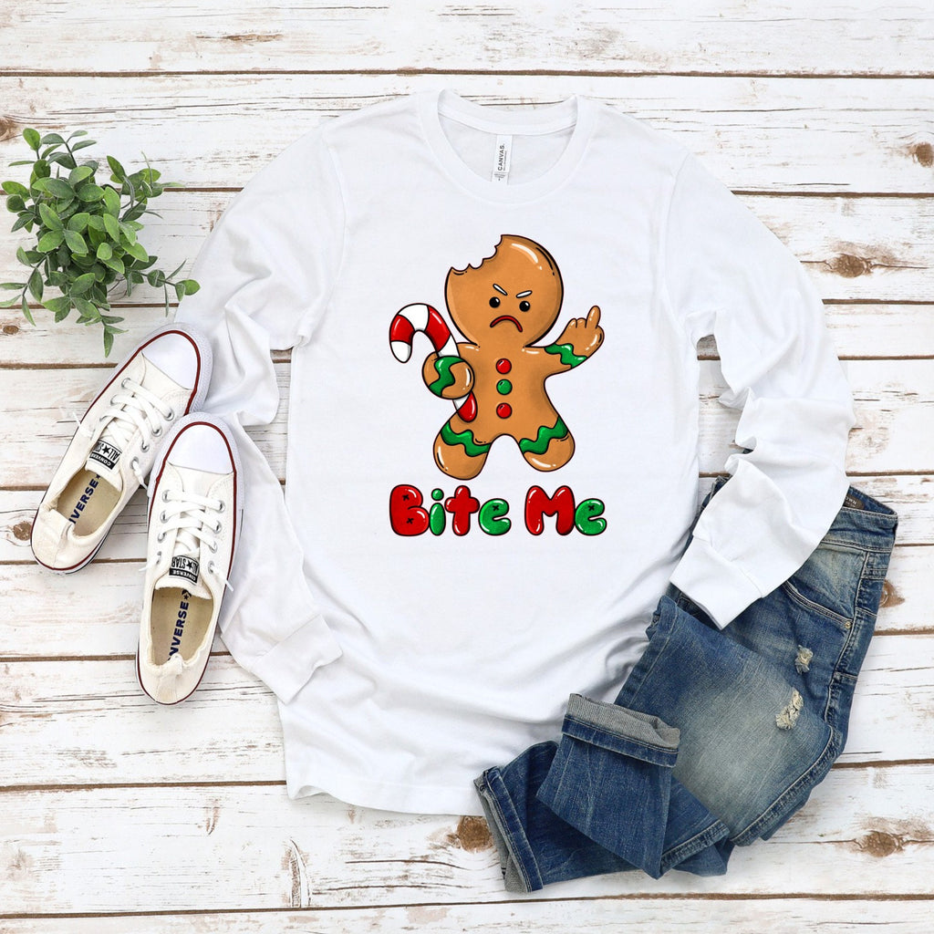 Bite Me Gingerbread Man Christmas Shirt