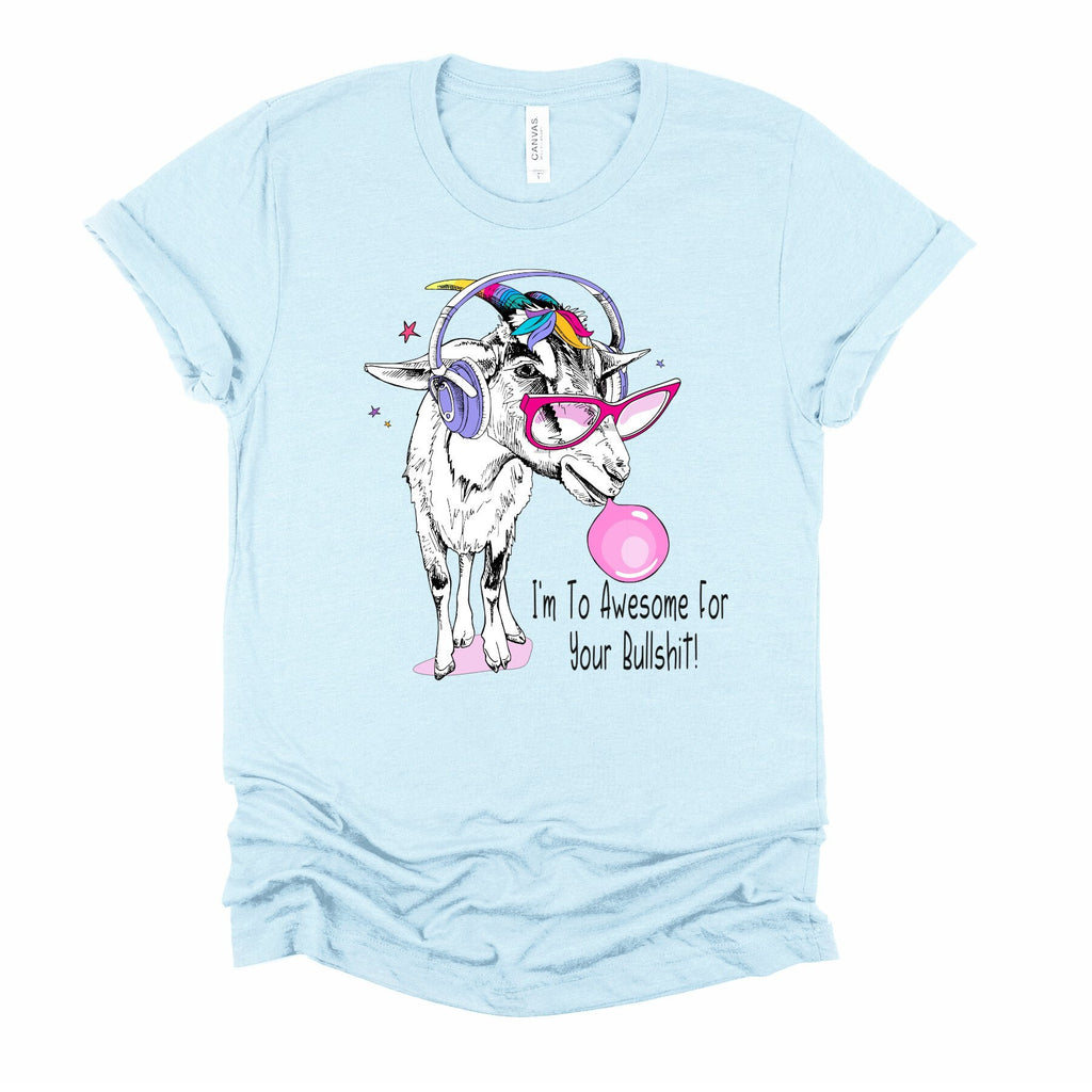 Funny Bubblegum Goat Graphic Tee, Sarcastic Goat Lover Gift