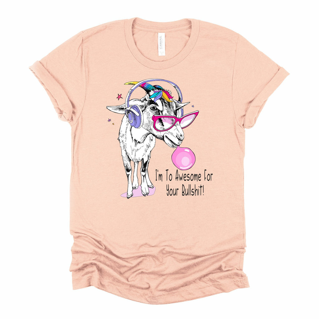 Funny Bubblegum Goat Graphic Tee, Sarcastic Goat Lover Gift