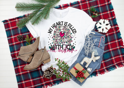 Creepy Christmas T-Shirt: Skeleton Rib Cage, Witchy Yule Design